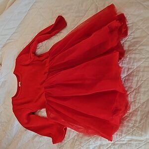 girls Red  tulle dress